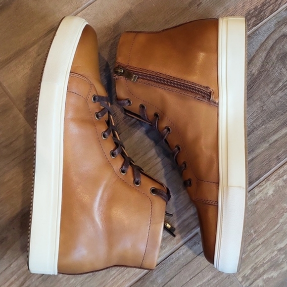 Jousen Leather High-Top Dress Sneakers, Size 8 - Picture 4 of 15